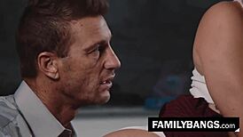 sweet school teen drilled by professor after class