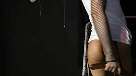 caprino hardcore rides two-headed dildo with intense passion