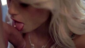 the brunette milf narrates her sensual blowjob with handjob and cumshot