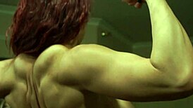 Busty fbb flexes and fucks!