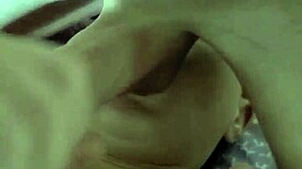 wife giving that ball licking care with cum on her big tits