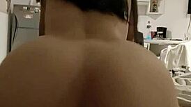 Brunette Latina Rides Big Black Cock