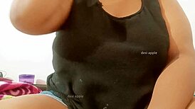 sri lankan lady flaunts big natural tits and ass on display