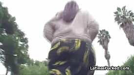 This big tit latina babe is flashing and getting fucked for cash in casting 😏