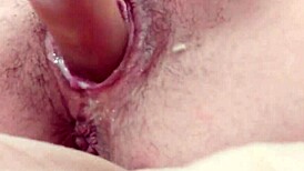 Pretty French amateur reveals pussy and asshole in close-up view