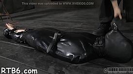 Hotty gets neck collar, legs spread wide in pov doggystyle