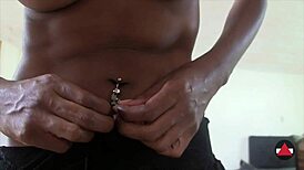 that ebony lingerie babe got quickly pumped in nylon leggings!