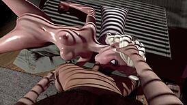 Porn cartoon with Elza L in 3D SFM hentai, featuring big ass and tits without censorship