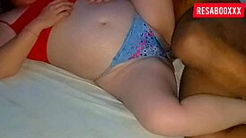 BBW gets her shaved pussy pumped with black cock!