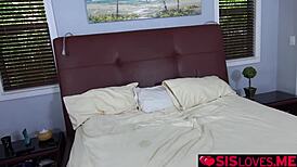 Dani Blue and Sophia Sweet feel aroused raiding their stepbro's room for lesbian fingering with dildos.