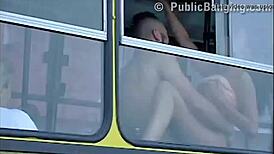 this teen couple goes wild with extreme public sex on a city bus. passengers can’t look away from the raw action.
