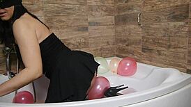 european milf rips clothes, teases in stockings and lingerie for amateur strip