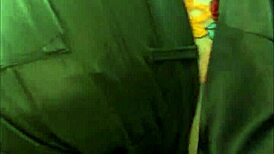 french amateur in leather pants and satin lingerie pov