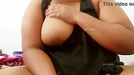 sri lankan lady flaunts big natural tits and ass on display