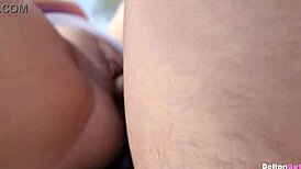 teen gets oral and doggy orgasm on hill