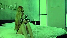 Lezdom Teen 18+ Devours Blonde's Hairy Muff in Strapon Lesbian Oral Session