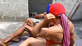 can't believe she's crying while taking my massive cock bent over like that. it hurts so good.