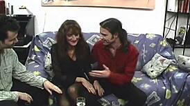 Heavily pierced milf pussies three on two orgy