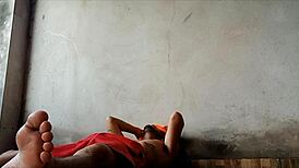 Hiding game with the young african guy