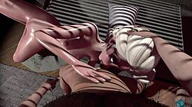 Porn cartoon with Elza L in 3D SFM hentai, featuring big ass and tits without censorship