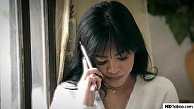 angry, passionate sex with exotic beauty ember snow leads to creampie