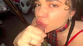 Naudi Nala performs throat magic.