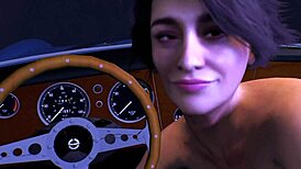 The milf feels an overwhelming desire for cock in the car, her heart racing with anticipation part 1