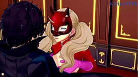 Hey, Futaba Sakura, Ann Takamaki, and Ren Amamiya in intense hentai sex! 😈