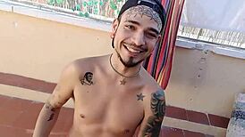 Wow! Two Hot Twinks Pound Me Hard on Terrace Like Pros