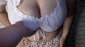 Why does this big boobed wife cheat with strangers at night?