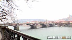 Hot Vanessa Deckers cheating on her boyfriend during outdoor massage