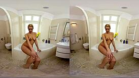 i'm nikky dream, your slut giving footjob and assfucking in bathroom with fishnets