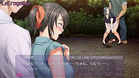 Hiroto overhears the wife's passionate moans through the wall, leading to an intense creampie in public anime style