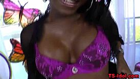 Ebony Shemale Screwing in Glamorous High-Definition Action with Big Cock Surprise