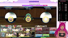 Vtuber Lewdneko Spanks and Moans in Evenicle Hentai Game