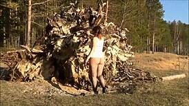 Guess what? No skirt, no panties, just pure mature teasing!