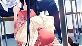 Outdoor hentai blowjob scene with cumshot