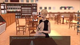 All sex scenes of Nora - Dreams of Desires game - Alex fucking all three holes of Nora in ladies washroom.