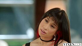 Vixen Jade, overworked and tense, finds a steamy way to unwind after hours.