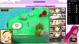 Vtuber Lewdneko Spanks and Moans in Evenicle Hentai Game