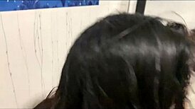 damn! bathroom sex got me cum all over my face!