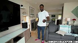 Tiny Black Girl Sucks Giant Black Cock Hard!