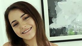 Hey, watch this teen take cum in mouth pov