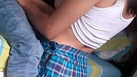 Man, this hot school babe sucks dick like a pro till cumshot after class!