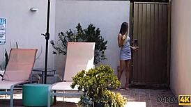 daddy4k chica cheats on boyfriend with stepdad by pool