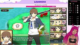 Vtuber Lewdneko Spanks and Moans in Evenicle Hentai Game