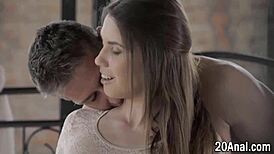 lingerie hottie takes big cock anal.