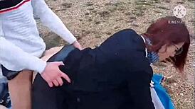 زوجة خائنة تنيك بقوة أمام زوجها ومتلصصين عجوزين مخيفين 😱