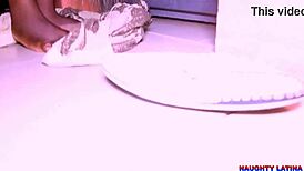 Ebony Amateur Wife Sucks Fat Cock On Wet Dripping Pussy