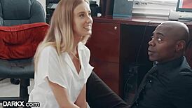 Darkx office slut craves Sean Michaels' big black cock for desk action
